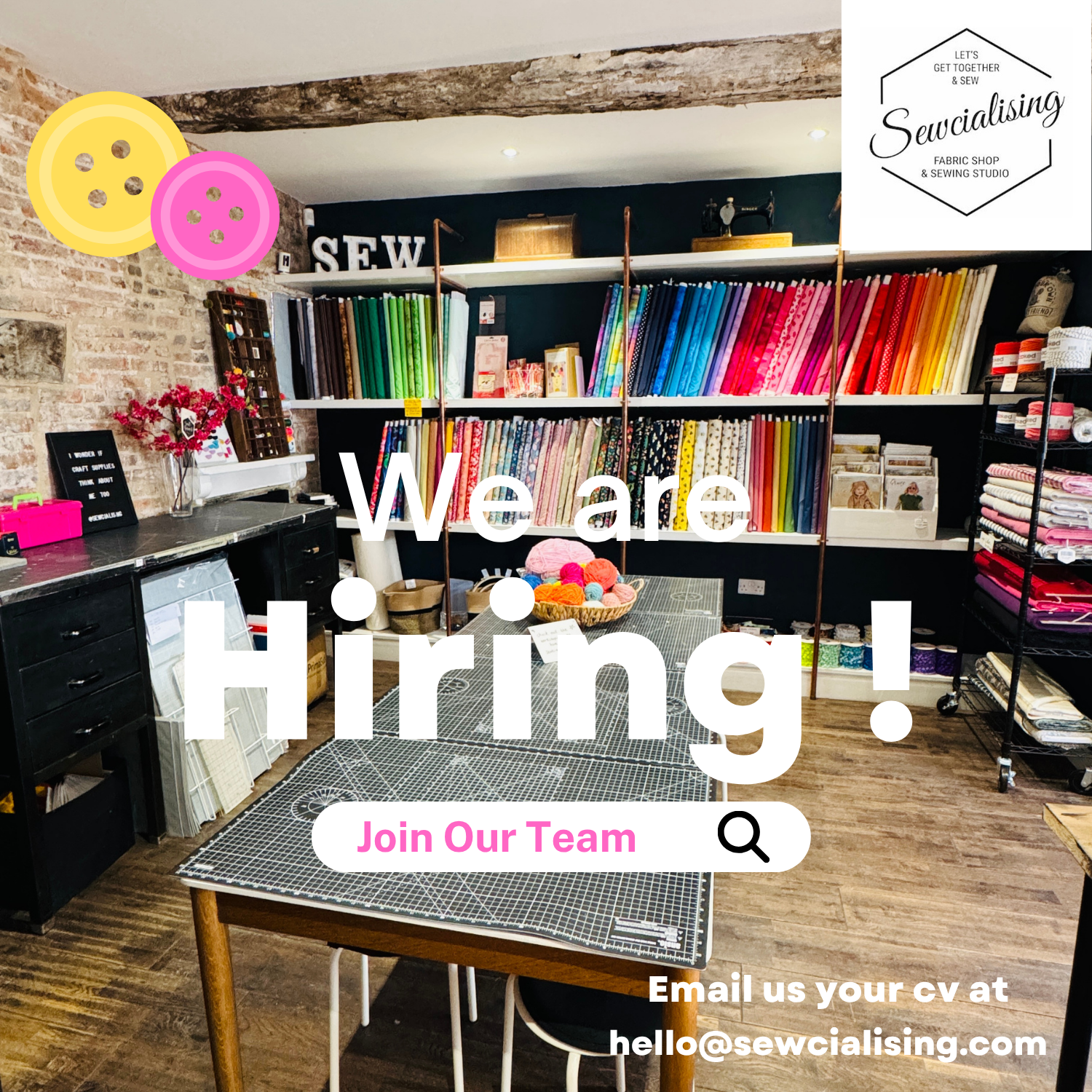 Sewcialising are hiring - join our team